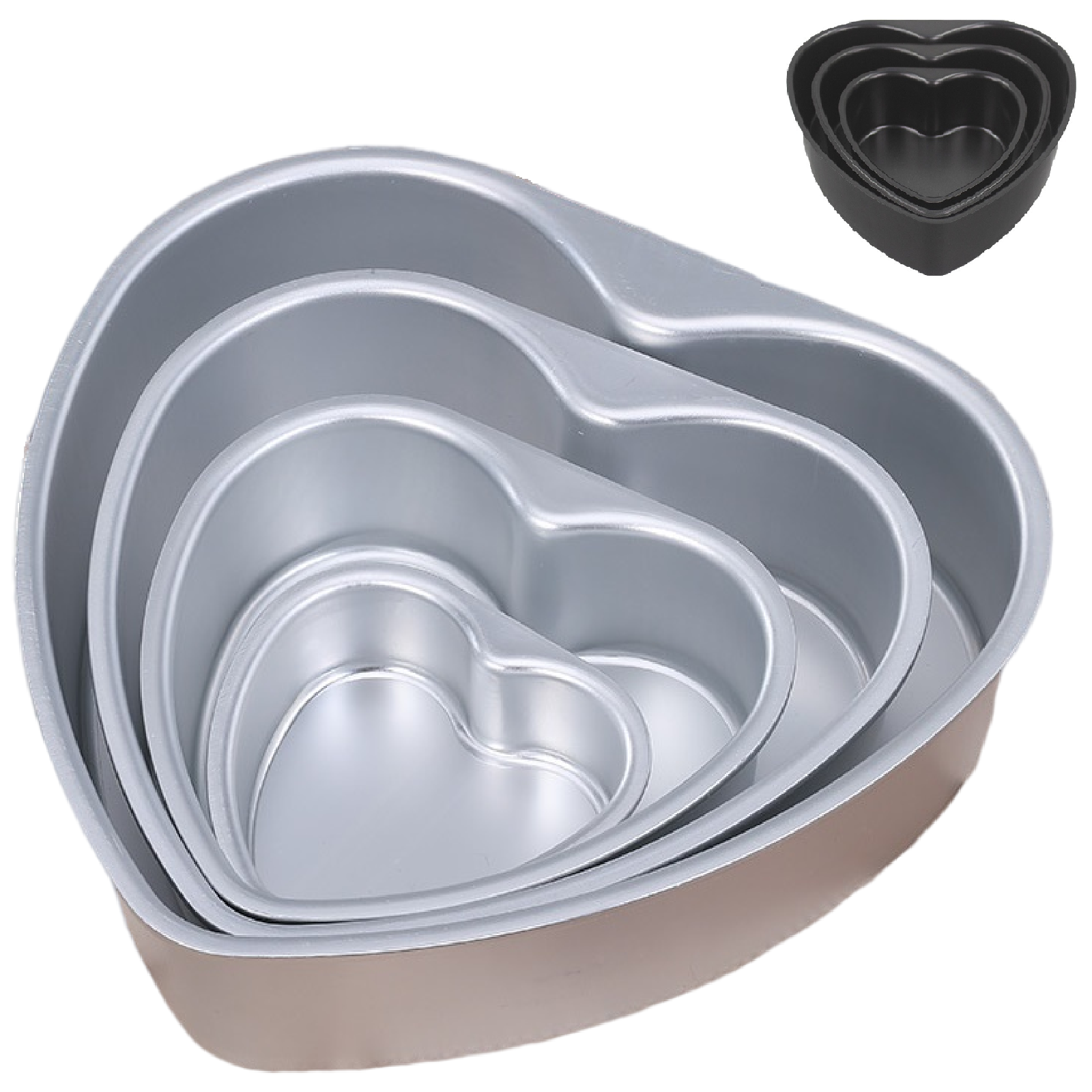 Thickened heart-shaped anode living bottom cake mold does not stick to baking aluminum Qi Wind Food bread Food bread