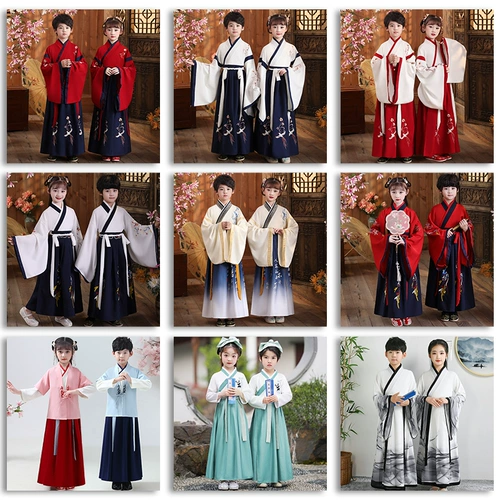 Детское красное ханьфу для мальчиков, костюм для раннего возраста