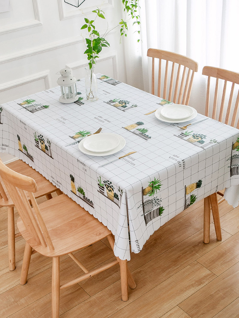Table cloth waterproof anti-scald anti-oil wash-free Nordic net red desk ins student table cloth pvc coffee table table mat
