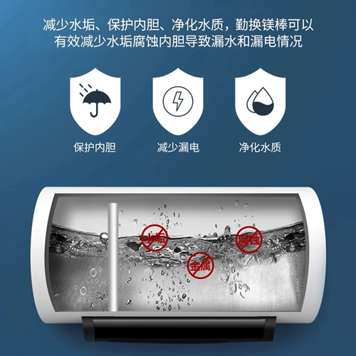 MIDEA Электрический водонагреватель магний 40 л/50/60/80 литров универсального порта сточных вод Удаление со шкаббальными домашними аксессуарами.