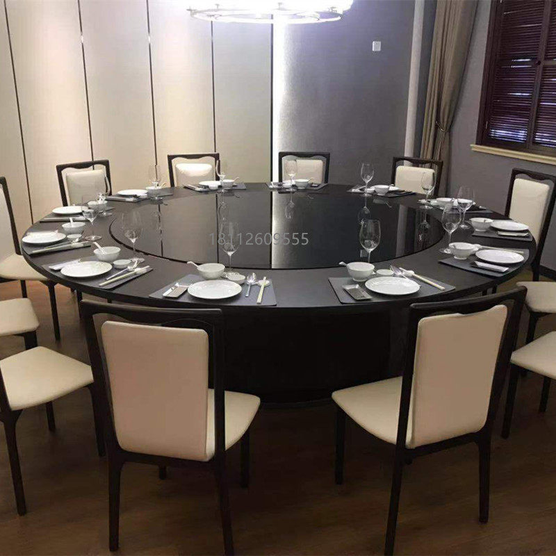 New Chinese modern hotel electric dining table large round table simple dining table and chair combination hot pot table hotel club furniture