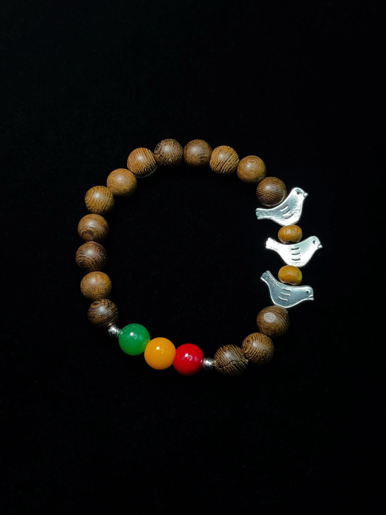 листья аквиларии vintage古着 colorful stone bird手串