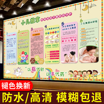 Pediatric massage acupoint map massage shop wall stickers poster childrens standard human meridian massage hanging pictures