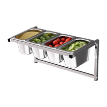 Dieyi 1 9 wall-mounted condiment rack stainless steel serving basin single row milk tea shop jam box divided into 4 compartments 6 flavors 8 compartments