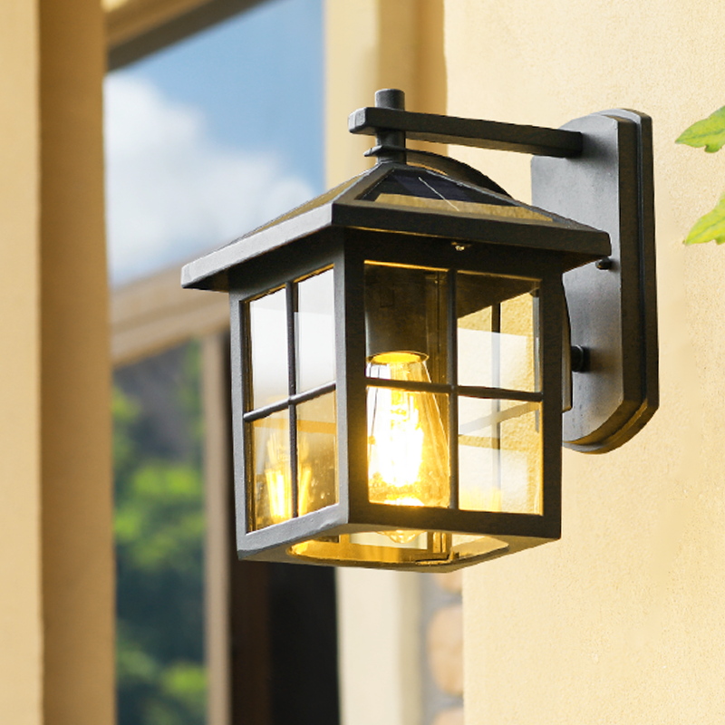 Solar wall lamp outdoor courtyard lamp waterproof villa garden balcony lamp simple outdoor terrace corridor outdoor wall lamp
