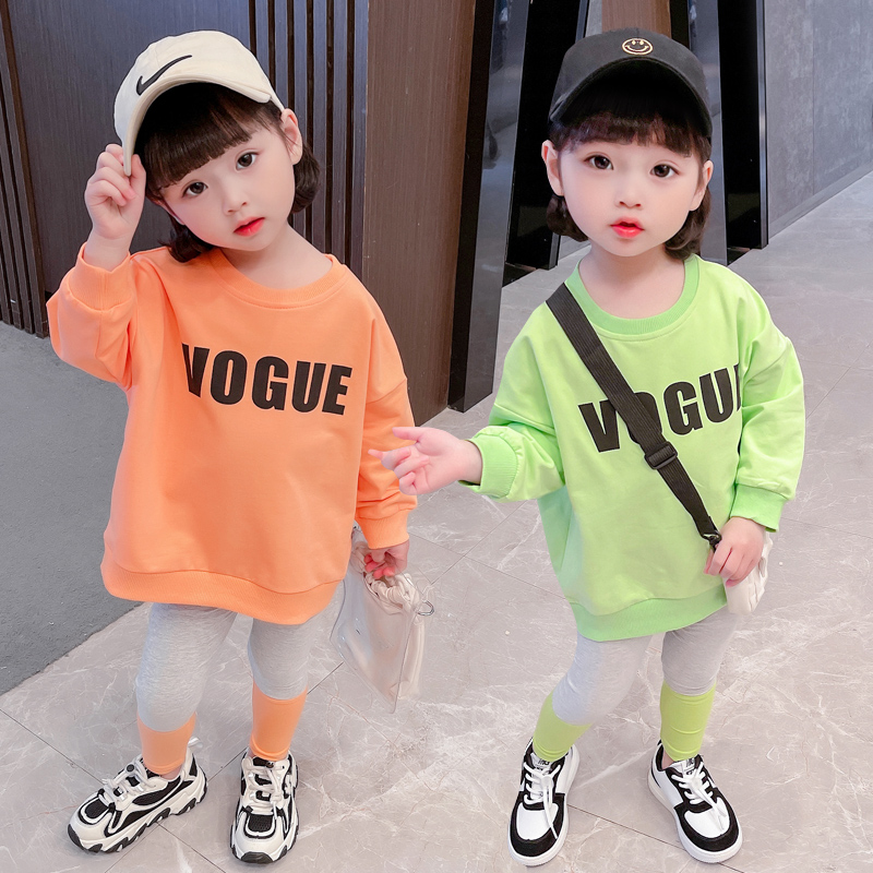 South Korea's trendy girl's fall suit 2022 new children's mid-long version of the women's baby, the foreign pie, two sets of tides