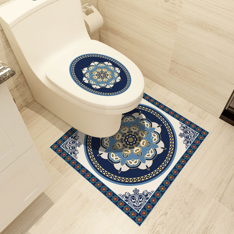 Toilet bowl becomes adhesive waterproof bathroom tiles decorated Toilet closestool inside wall stick stickers creative ground
