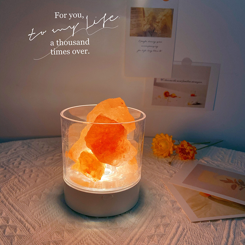 Salt Lamp Himalayan Natural Mineral Rock Lamp Creative Decoration Aromatherapy Essential Oil Night Lamp Bedroom Table Lamp Bedside Lamp