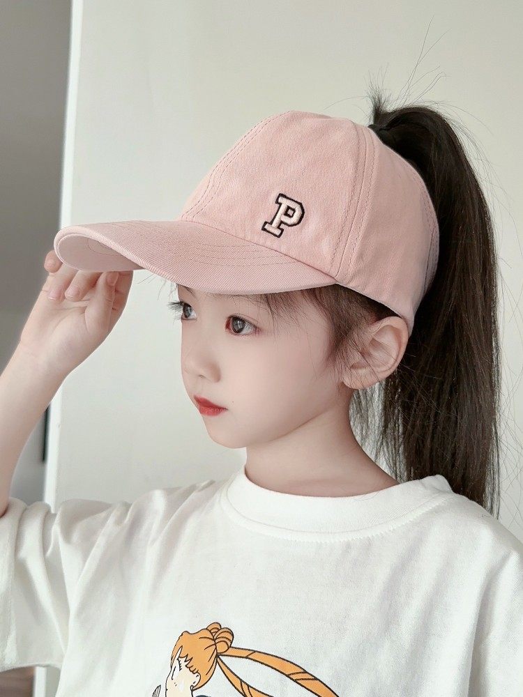 子供用サンハット、薄手スタイル、春秋に適しており、三つ編みにすることもできます、女の子用の夏の日よけ帽子、オープントップベースボールキャップ