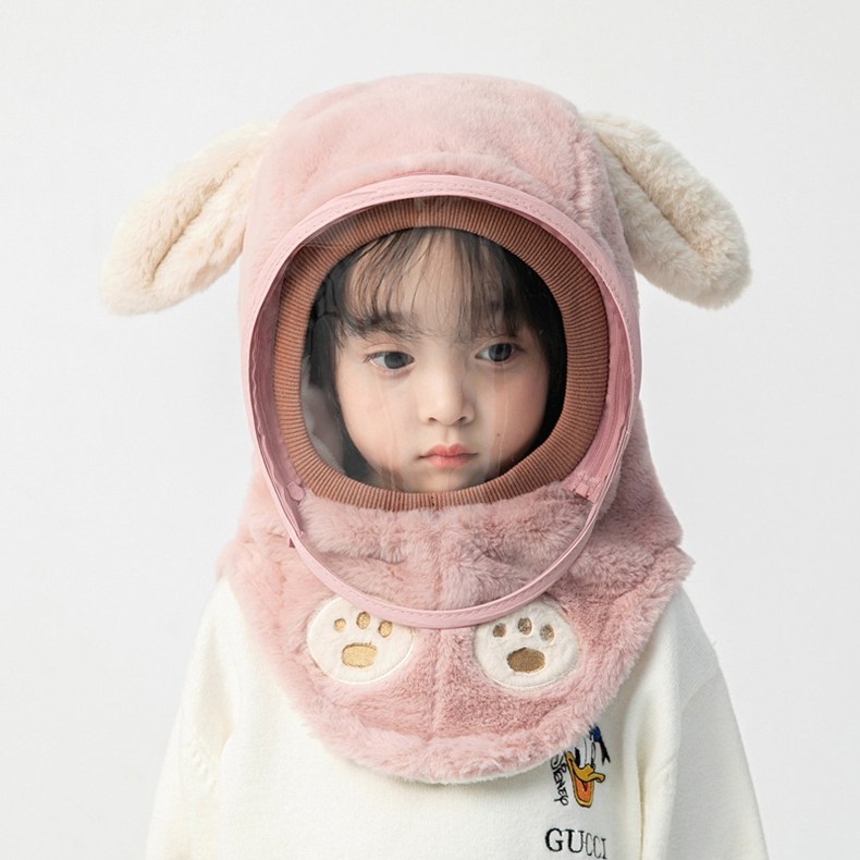 冬季儿童帽子围脖一体挡风套头护耳帽防护面罩男女宝宝防寒保暖帽详情21
