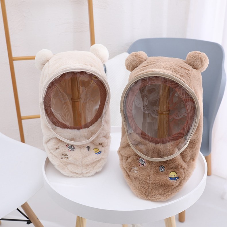 冬季儿童帽子围脖一体挡风套头护耳帽防护面罩男女宝宝防寒保暖帽详情11