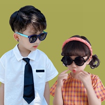 Childrens sunglasses Mens and womens childrens sunscreen glasses Polarized tide childrens fashion anti-UV baby sunshade soft frame sunglasses