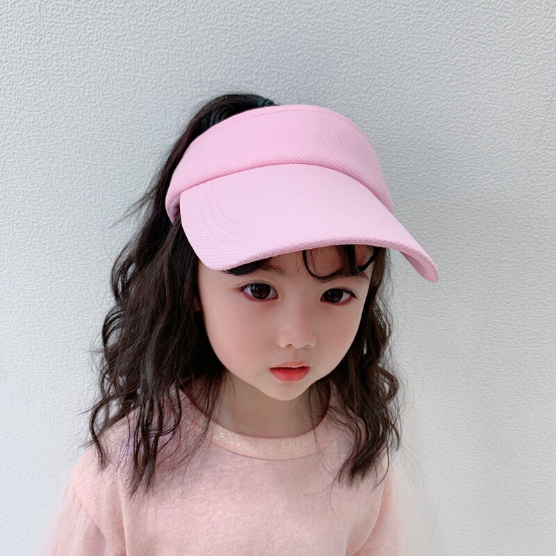 Children's sun hat female sunscreen boys and girls sun hat baby summer thin section empty top breathable parent-child section big brim