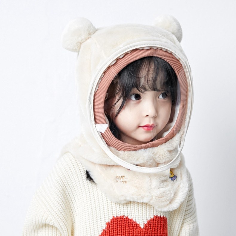 冬季儿童帽子围脖一体挡风套头护耳帽防护面罩男女宝宝防寒保暖帽详情4