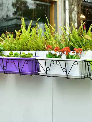 Provincial space balcony railing vegetable pot planting rack rectangular hanging window sill succulent plant vegetable seed value flower stand