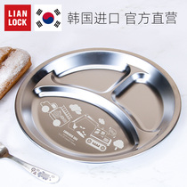 Couple Korea imported childrens stainless steel plate divided baby kindergarten fruit plate household fruit plate in wind