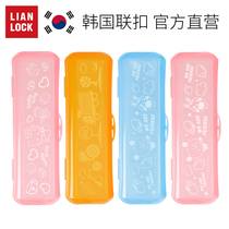 Joint buckle children portable tableware box spoon chopsticks box student travel tableware storage box can be filled with learning chopsticks