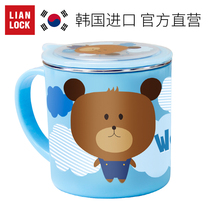 Joint buckle Korean children drinking water cup stainless steel kindergarten anti-drop handle Cup scale Cup Cup