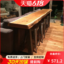 Iron Art Solid Wood Leaning Against Wall Bar Table Table Home Narrow Table Dining Room Sofa High Foot Table Partition Cabinet Strips Table And Chairs Combination
