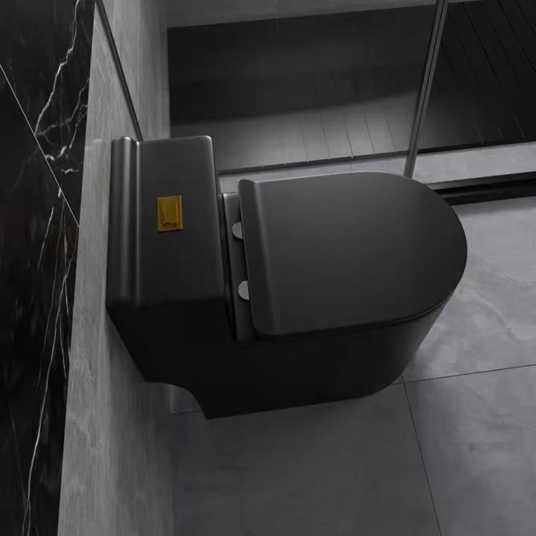 Black Toilet Light Lavish Home Siphon Style Water Pumping Deodorant Water-saving Large Caliber Ceramic Seat Toilet Mute Sitting Toilet-Taobao