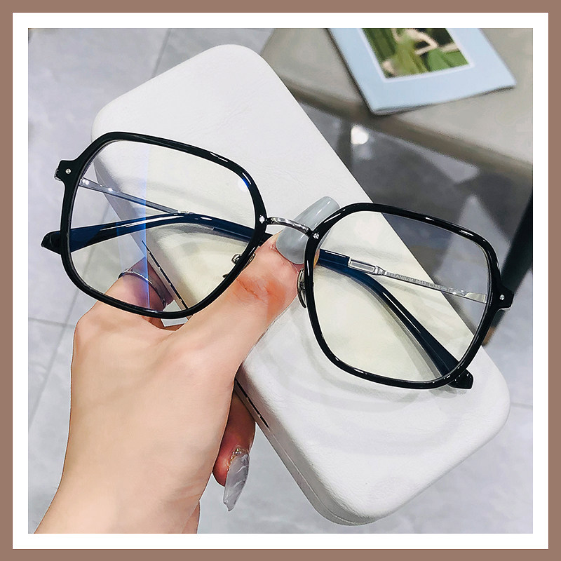 EW glasses women can match the degree of myopia element face artifact online with glasses frame ultra-light optical black face small