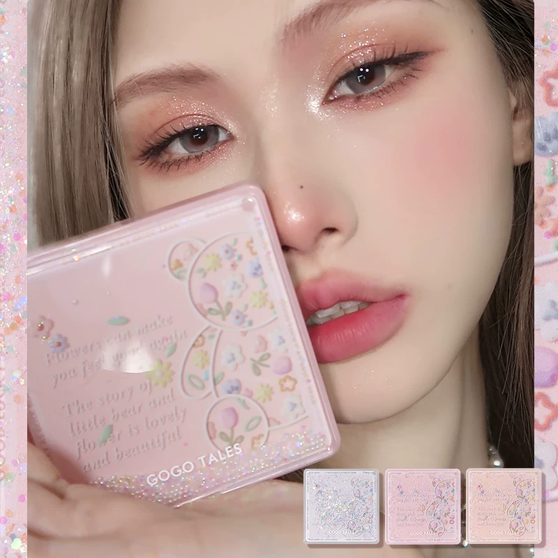 Matte eyeshadow palette, makeup primer, face blush