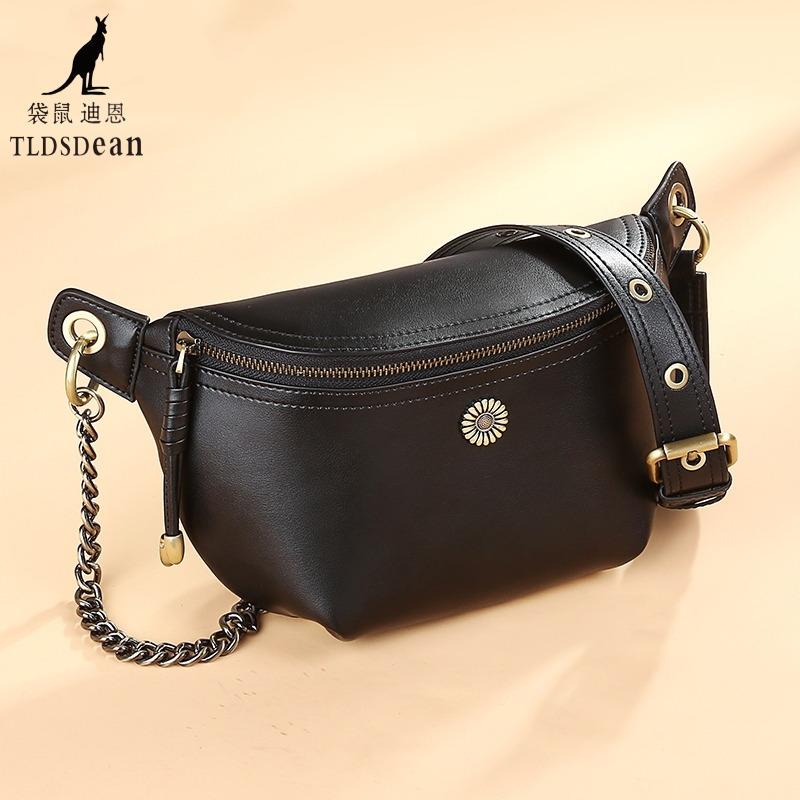 Women's Bag, Large Capacity Shoulder Bag, Versatile New Casual Crossbody Bag, Genuine Leather Waist Bag, Chest Bag, Saddle Bag