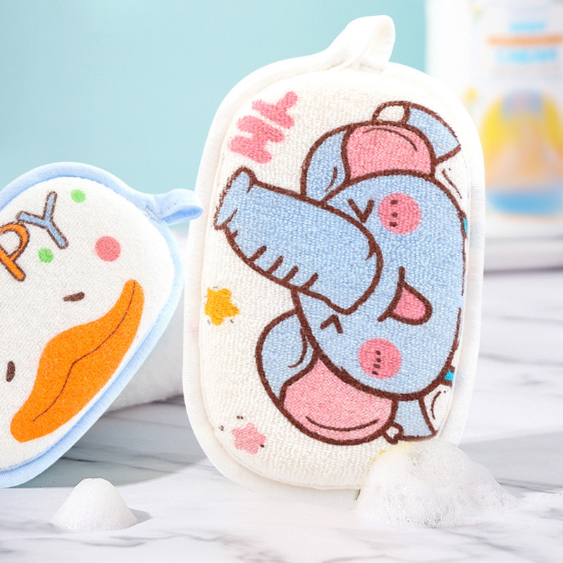 Children rubbing sponge Divinity Rubbing Mud Without Pain Baby Special Cute Cartoon Double Face Newborn Baby Bath Towels