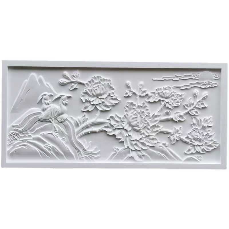 Villa Exterior Wall Decoration Relief Manufacturer Direct Eaux Foam Sculpture Flower Background Wall Imitation Sandstone Custom Eps Relief