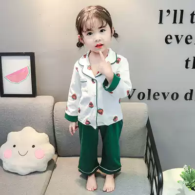 Children's pajamas women's spring and autumn pure cotton thin section girls one-year-old baby female baby summer children's home clothes set