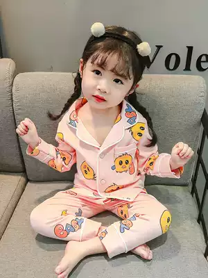 Children's pajamas set women's spring and autumn cotton thin girls baby baby Autumn foreign style princess home clothes autumn clothes