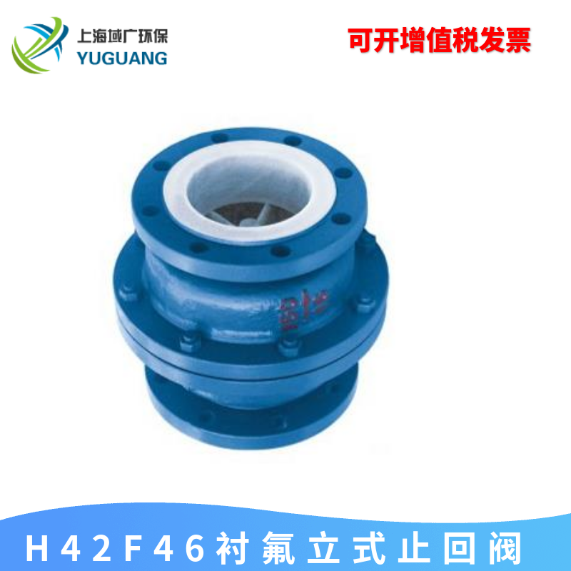H42F46-16C lining fluorine corrosion resistant vertical check valve lined with PTFE flange check valve DN25-DN300