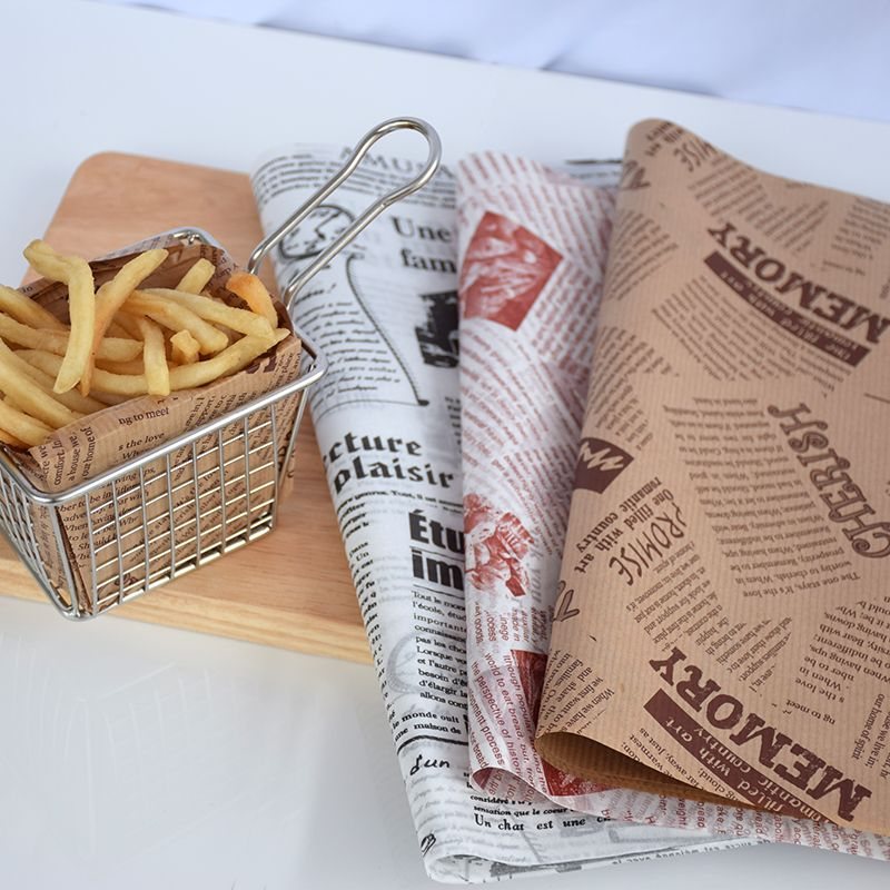 Kitchen household pure white English newspaper oil-proof paper oil-proof paper wrapped oil-absorbing paper food special fried edible newspaper