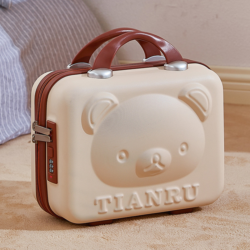 Luggage Gift Box 14, Mini Makeup Case, Gift Bear Box, Women's Travel Password Box, Handbag Size 16