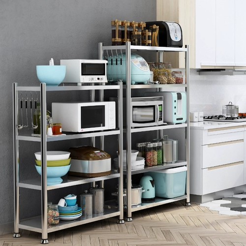 Многослойная микроволновая печь на кухонная полка из нержавеющей стали Положите полки для хранения стойки.