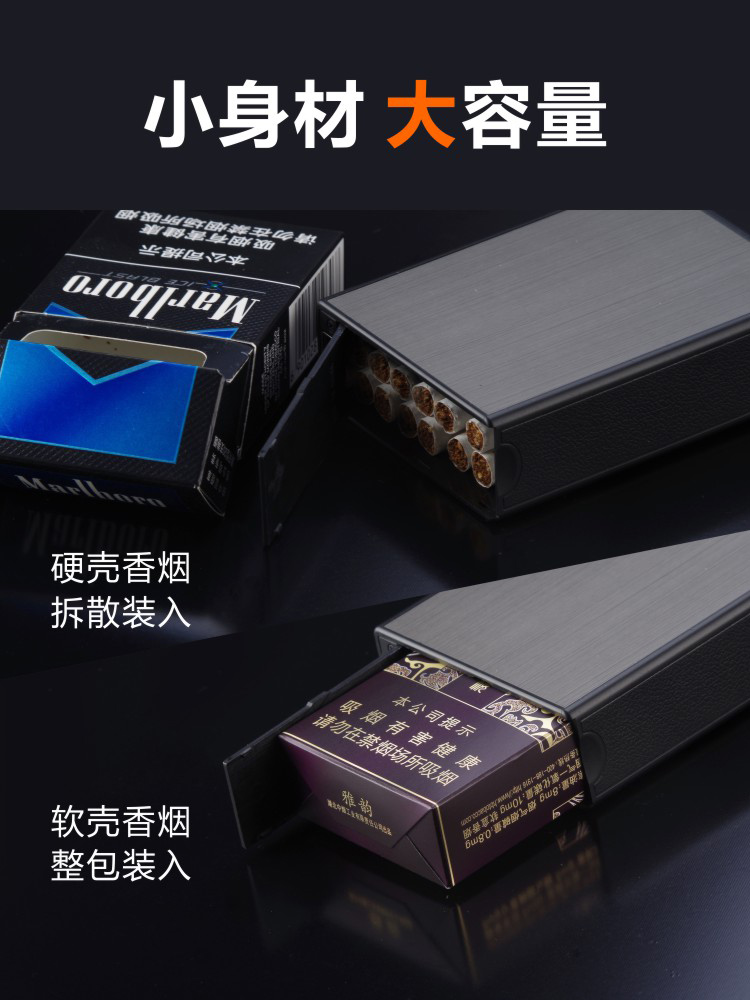 Hộp hút thuốc 20 gậy nhẹ hơn một sáng tạo sạc cá tính chống nước thủy triều trường hợp thuốc lá xách tay nam tùy chỉnh chữ - Bật lửa bật lửa dupont giá rẻ