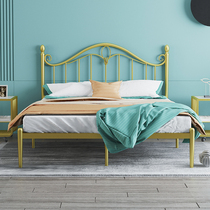 Modern minimalist environmentally-friendly Nordic ins net red bed light extravagant princess iron art bed gold double bed with extreme simplicity 1 8 m bed