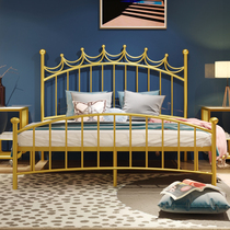 Nordic in iron bed modern minimal environmentally friendly luxury apartment mesh red bed double single 2 1 5 1 1 8 m