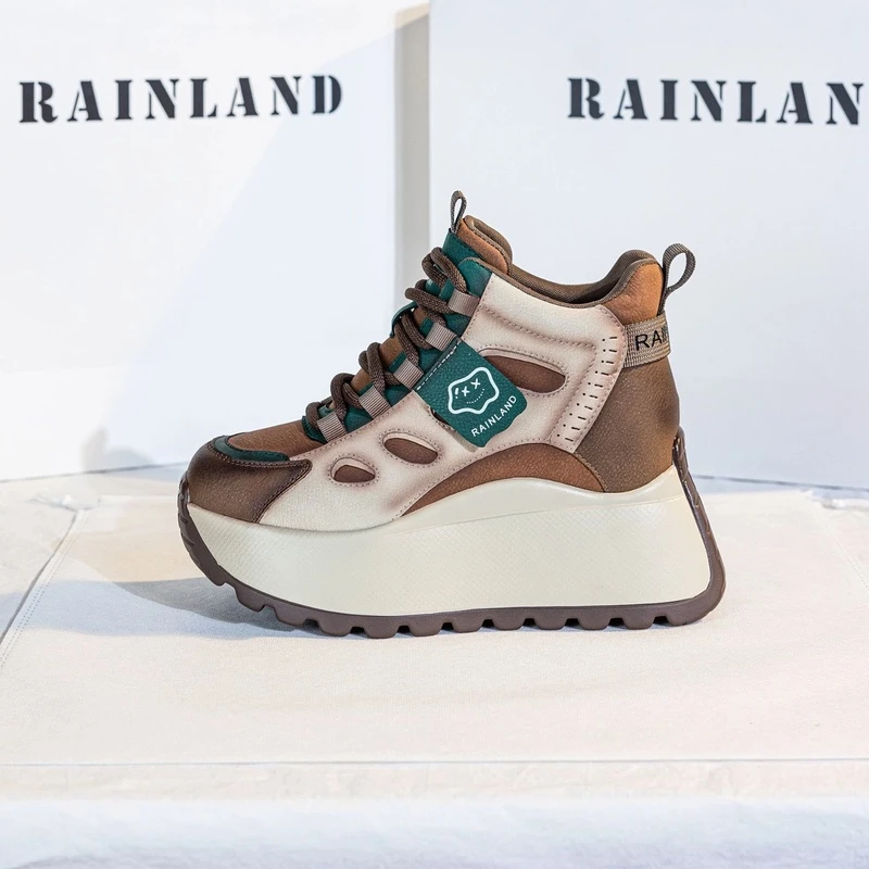 Yutu Yulanfei/ женская обувь для спорта и отдыха с высоким берцем; коллекция 2025 года; новинка осени; женская обувь для папы на толстой подошве со свободной посадкой; популярный стиль