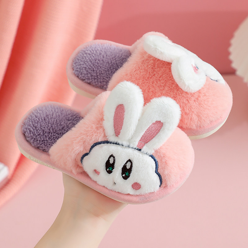 Children and girls baby 2022 new indoor cotton slippers anti - skid winter thickening cotton shoes