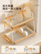 Dish Storage Rack Stainless Steel Bowl Rack for Dishes and Plates Kitchen Storage Rack Double-Layer Countertop Bowl and Chopstick Draining Rack
