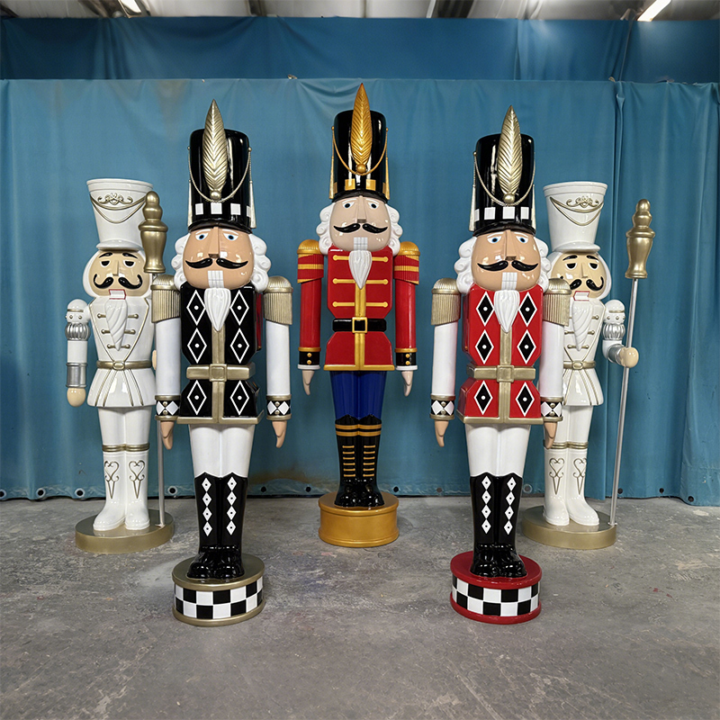 Fiberglass Nutcracker Sculpture Mall Decorative Ornament Internet-Famous Photo Prop Christmas Gift