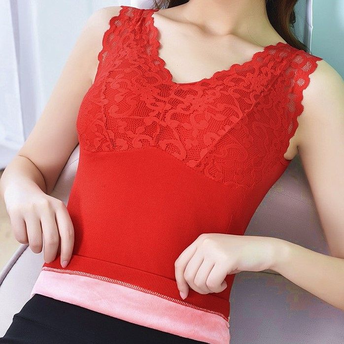 This Life Year Large Red Warm Harness Vest Plus Suede Thickened Undershirt Inside Lap Waistcoat Underwear Lady Gats Up