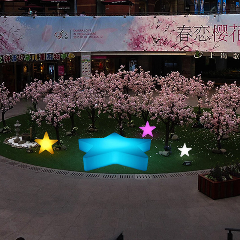 Modern minimalist led Luminous Pentagram Sat stool Outdoor Landscape Profiled Casual Chair Creative Park Waiting Chair