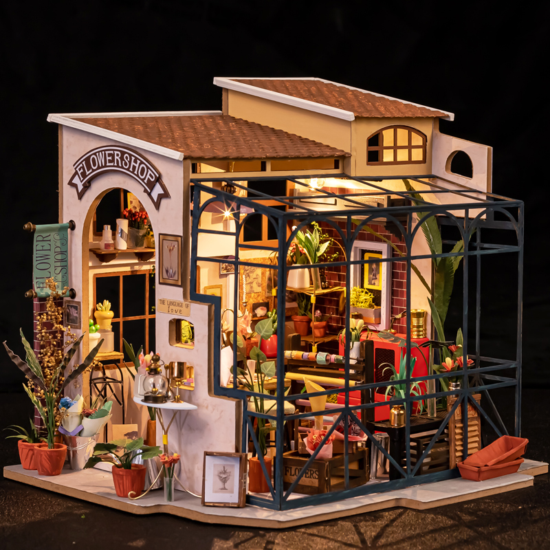 diy lodge handmade flower shop house art villa assembly model creative birthday gift girl toy