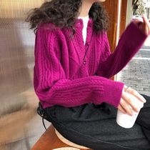 Lazy Wind Fire Dragon Fruit Color Wide Release Sweatshirt Fur Coat Jacket Lady Spring Autumn 2022 New Stitch Cardiovert Blouse Women