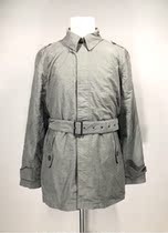 Real shot export mens windbreaker cotton long business leisure tide coat Spring and Autumn wear single-breasted lace