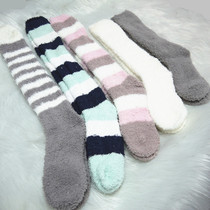  Rocky Coral Suede Lengthened Home Socks Girls Autumn Winter Warm Floor Socks Thickened Winter Medium-high Stocking Socks