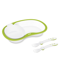 NUK auxiliary tableware Imported baby plate spoon multi-function tableware 4 sets of NUK baby tableware