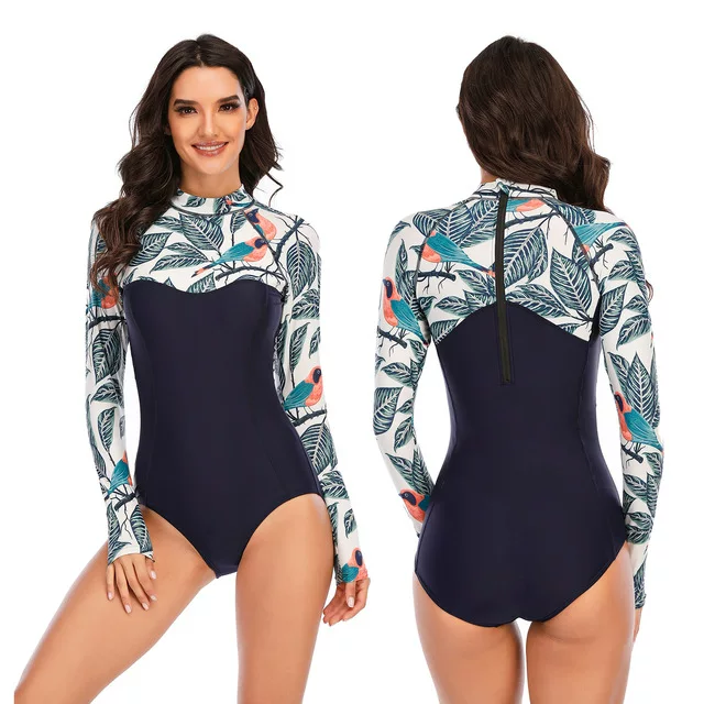 Сексуальные плавки Rashguard длинный рукав купальник для женщин монокостюм Swi